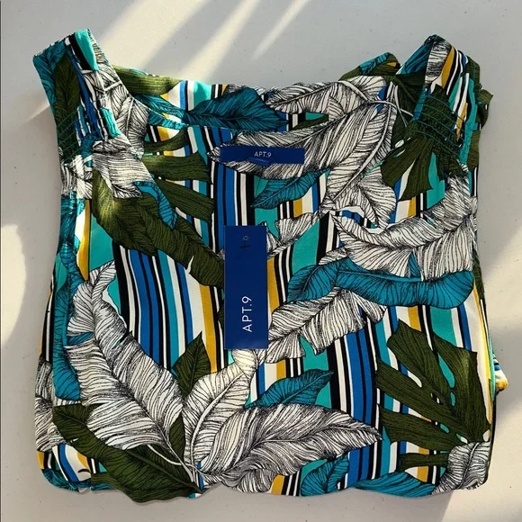 NWT Apt. 9 Striped Floral Maxi Dress - Green and Blue Size Small - Picture 15 of 15